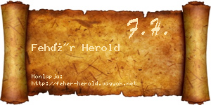 Fehér Herold névjegykártya