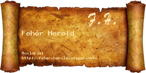 Fehér Herold névjegykártya